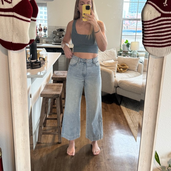 Rolla’s cropped high rise wide leg cropped jeans denim - Picture 2 of 7